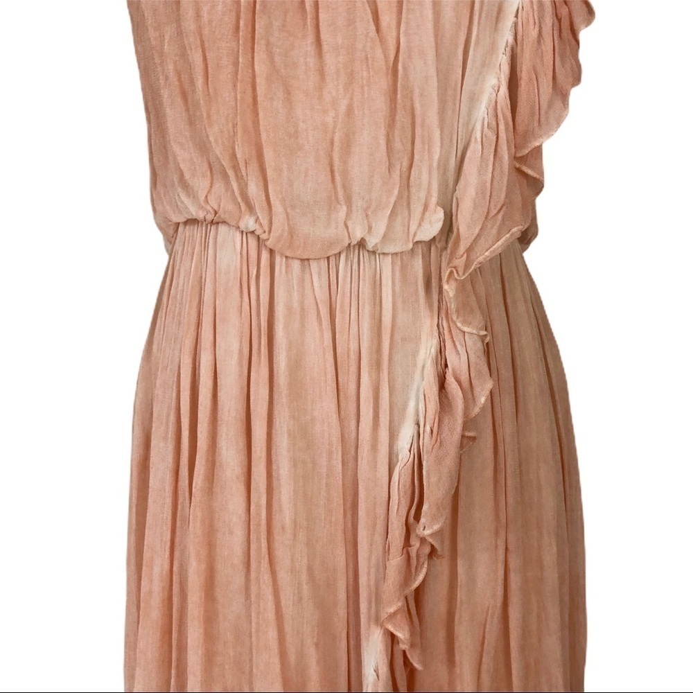 Free People peach orange ruffle sleeveless dress M - Picture 4 of 14